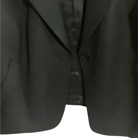 TALBOTS Elegant Career 99% Black Wool One Button Blazer Jacket Plus 16 Petite - Picture 8 of 12
